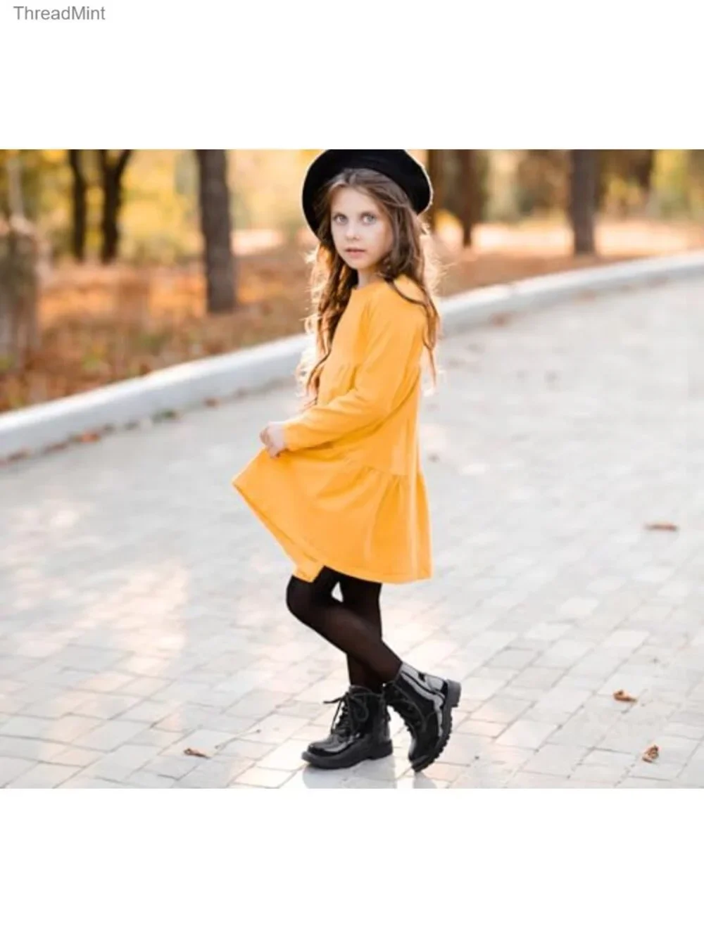 Girls Faux Leather Combat Ankle Boots with Side Zipper, Waterproof, Low Heel